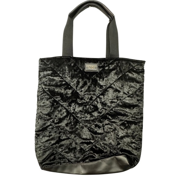 Victoria's Secret Black Velvet Tote Bag - Picture 1 of 4